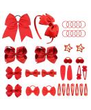 VIKSAUN 35 Pieces Red Girls School Hair Accessories Kit Large Cheer Bow Elastic Hair Band Ponytail Holder Bow Headband Hair Clips Ribbon Hair Barrettes for Toddlers Christmas Birthday Gift (35 pcs) - Buy Online on GoSupps.com
