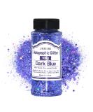 HOLOGRAPHIC Dark Blue Chunky Glitter | 100g Craft Sequins for Resin Nail Art Face & Body | Perfect for Slime & Festival Parties - Buy Online on GoSupps.com