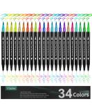 Vitoler Dual Tip Brush Markers - 34 Colors for Coloring, Drawing, and Art Projects - Buy Online on GoSupps.com