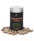 Noomadic Mushroom Capsules - 60 Count 500mg | 30% Beta Glucans | Lions Mane, Turkey Tail, Chaga, Reishi, Cordyceps Extract | Adaptogenic Mushroom Complex - Buy Online on GoSupps.com