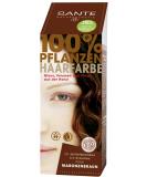 Buy Sante Natural Cosmetics Chestnut Brown Hair Color Powder | Vegan 100g | Rich Brown Tone & Gray Coverage - Buy Online on GoSupps.com