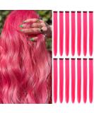 16Pcs Colored Clip in Hair Extensions 22 Inch Colorful Highlights Hairpieces Straight & Long Heat-Resistant Synthetic Hair Accessories for Kid Girls Women Party Hair Decor (16Pcs-Hot Pink) - Buy Online on GoSupps.com