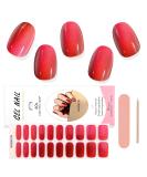 Ebanku 20Pcs Chrome Red UV Gel Nail Film - Self-Adhesive Nail Wraps & Stickers for Women & Girls | Nail Foil & Nail File Set for Stunning Nail Decoration - Buy Online on GoSupps.com