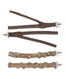 Mogoko 4 Pcs Bird Perches - Natural Wood Parrot Stand for Conure, Budgie, Parakeet - Cage Accessories and Toys - Platform Style 2 - Buy Online on GoSupps.com