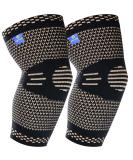 ABYON Copper Elbow Compression Sleeve (2 Pack) - Medical Grade Support Brace for Tendonitis, Tennis & Golf Elbow - Relief for Men and Women - Buy Online on GoSupps.com