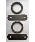 S-Products PEACOCK SAFETY IRONS STIRRUPS SPARE RUBBER RINGS & LEATHER CLIPS TABS REPLACEMENT 1 PAIR (Brown) - Buy Online on GoSupps.com