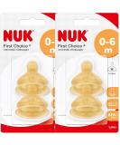 Nuk 10120014 Latex Teat First Choice+ Size 1 (0-6 Months) - Pack of 2 | International Shipping Available - Buy Online on GoSupps.com
