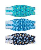 Cutebone Male Washable Dog Diapers - 3 Pack Reusable Belly Bands with Velcro for High-Suction Fit | Crabs Dolphins & Sea Lions | Size L (43-53.5cm) - Buy Online on GoSupps.com