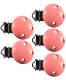 Eco-Friendly Pink Wood Pacifier Clips - Set of 5 Pollutant-Free Baby Clips for International Shipping - Buy Online on GoSupps.com