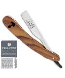 Facn Professional Wooden Straight Edge Barber Razor - 100 Blades included, Salon Quality Cut Throat Shavette - Buy Online on GoSupps.com