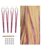 800 Glitter Strands of Hair Lametta | 120 cm Tinsel Hair Extensions | Pink & Purple Fairy Hair Kit - Buy Online on GoSupps.com
