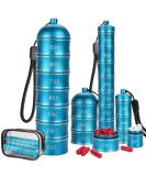 Stackable Waterproof Metal Pill Box | 7 Day Organizer for Vitamins Supplements & Nutraceuticals - 2 Pcs Travel Pill Box - Buy Online on GoSupps.com