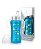 9oz Insulated Stainless Steel Sippy Cup for Toddlers | Leak-free, Non-toxic, Medical Grade Silicone | Blue Sapphire - Buy Online on GoSupps.com