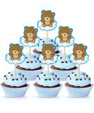 60 Pieces Teddy Bear Cupcake Cake Toppers Teddy Bear Themed Baby Shower Decorations Bear Cake Picks for Gender Reveal Baby Shower Party Decorations - Buy Online on GoSupps.com