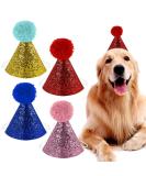 Molain Dog Birthday Hats 4 Pieces Dog Party Hats Party Decorations Accessories for Dog cat Headband hats red royal blue gold pink 11.5 x 7.5 cm - Buy Online on GoSupps.com