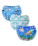 Reusable Codkkre Swimming Diapers for Girls 3 Adjustable Pieces (0-3 Years) Cute Penguin Whale & Fish Designs - Buy Online on GoSupps.com