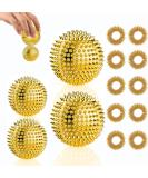 4 Skills Igelball Massage & 10 Acupressure Rings Set for Stress Relief - Metal Hedgehog Balls & Finger Rings - Gold Acupressure Solutions - Buy Online on GoSupps.com
