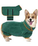 Kuoser Microfiber Dog Bathrobe - Extra Absorbent Adjustable Towel for Small Dogs - Green Dog Bumper - Buy Online on GoSupps.com