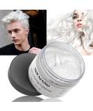 Temporary white hair color styling hair hartone for men women natural hairstyle pomade hair dye wax for party cosplay & halloween 4.23 ounces #1 white - Buy Online on GoSupps.com