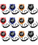 12 Pcs Digital Stopwatch Timer for Sports - Multi Function Stopwatch with Lanyard - Large Display Waterproof Alarm - Fitness Referees - (Variety of Colors) - Buy Online on GoSupps.com