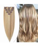 Clip In Extensions Real Hair Light Ashblond/Wei blond #18/613 - 8 Tressen 18 Clips - 80g 45cm Remy Hair Extensions for Instant Volume - Buy Online on GoSupps.com