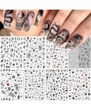 Snake Nail Art Stickers Decals Black Skull Goth Nail Decals Nail Art Supplies 3D Gothic Punk Horror Nail Stickers Designer Nail Accessories Charms Nail Designs for Acrylic Nail Art Decoration (8 Pcs) Design 1 - Buy Online on GoSupps.com