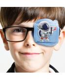 Kids Blue Astronaut 3D Silk Eye Patch for Left Eye - Medical Eye Patch for Children with Lazy Eye - Buy Online on GoSupps.com