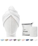 ENETIX Microfiber Hair Towels for Women - Quick-Dry Anti-Frizz Hair Turban | Super Absorbent 25x70 cm with Button (White) - Fast Drying & International Shipping - Buy Online on GoSupps.com