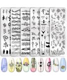 Floral Geometric Nail Art Stamping Plate Set - DIY Nail Stamp Kit (6pcs) - Buy Online on GoSupps.com