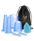 Silicone Cupping Set - 7 PCs Anti-Aging Massage Device for Body & Face | Cupping Glasses & Facial Cleaning Brush Included - Buy Online on GoSupps.com