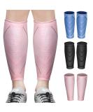 Calf Compression Sleeves for Women & Men 2 Pack Elastic Calf Support Footless Socks Ventilation Calf Brace for Pain Relief Sports Recovery Cycling Travelling Gym Calf Guards (Pink M) M Pink - Buy Online on GoSupps.com