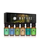 Nature Set of 6 Premium Grade Fragrance Oils - Forest Pine, Ocean Breeze, Rain, Fresh Cut Grass, Sandalwood, Bamboo - 10ml - Buy Online on GoSupps.com