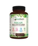 Vegan Multivitamins for Men & Women - Complete Daily Supplement with Vitamins A, B Complex, C, D3, Zinc, Magnesium, Spirulina, Antioxidants - Includes Proprietary Fruit & Vegetable Blend - Buy Online on GoSupps.com