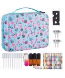 Paiyule Essential Oils Storage Case - Hard Shell Organizer for 70 Bottles - Fits Artnaturals, Young Living, Radha, Doterra - Flamingo Design - 5ml, 10ml, 15ml Bottles - Buy Online on GoSupps.com
