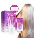 Lonsitin Purple Hair Mask with Comb - Anti Brass Formula for Blonde, Platinum, Silver & Gray Hair - 8 Fl Oz - Paraben & Sulfate Free - Remove Yellow Tones & Condition Damaged Hair - Buy Online on GoSupps.com