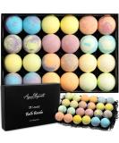 Luxury Bath Bombs Gift Set - 24 Organic Essential Oil Bathbombs for Women - Vegan Soap with Moisturizing Fizzy Bubbles - 2.3 Ounce, Pack of 24 - Buy Online on GoSupps.com