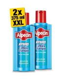 Alpecin Hybrid Shampoo 2x 375ml | Natural Hair Growth Shampoo for Sensitive and Dry Scalps | Energizer for Strong Hair | Hair Care for Men Made in Germany - Buy Online on GoSupps.com