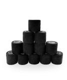 Black Self Adhesive Bandage Wrap 2 Inch x 5 Yards - 12 Pack, Ideal for Sports Injuries, First Aid, Knee, Ankle, Wrist Sprains - Medical Cohesive Bandage Self Adherent Wrap Vet Wrap Athletic Tape - Buy Online on GoSupps.com