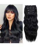 Faelbaty 20 Inch Black Curly Hair Extensions - Thick Wave Wig 4pcs Synthetic Fiber (1B#) - International Shipping Available - Buy Online on GoSupps.com