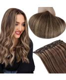 Runature Real Hair Clip-In Extensions | Dark Brown & Dark Blonde | 50cm (20 inch) | 50g - 3 Pieces #3P12 for Hair Recovery - Buy Online on GoSupps.com