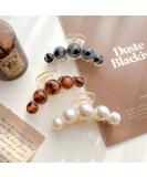 Korean Pearl Hair Claw Clips Set - 3-Piece Multicolor Gift Pack for Women - Buy Online on GoSupps.com