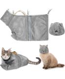 2 Pieces Cat Grooming Washer Mesh Bag Cat Muzzles Breathable Mesh Muzzles Adjustable Kitten Scratch-Resistant Cat Restraint Bag Fixed Bag Cat Bath Bag for Cat Bathing Nail Trimming Feeding (Gray) - Buy Online on GoSupps.com