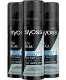 Syoss Tinting Mousse Ice Blue - Washable Foam Hair Color 3 x 120ml | Nourishing Tint with Anti-Yellowish Effect for Blonde Hair - Buy Online on GoSupps.com