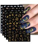 JMEOWIO 10 Sheets Moon Star Sun Nail Art Stickers Decals Self-Adhesive Pegatinas U as Colorful Rose Gold Nail Supplies Nail Art Design Decoration Accessories - Buy Online on GoSupps.com