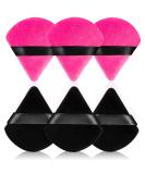 HoPliGhe Triangle Powder Puff Set - 6 Soft Velour Puffs for Makeup Application - Rose Red & Black - Buy Online on GoSupps.com