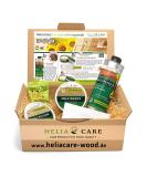 Starter & gift set organic wood protection with premium wood oil balm wax and pulling blade.Ideal entry into natural wood care without chemistry in food quality - Heliacare - Buy Online on GoSupps.com