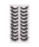 Veleasha Fluffy Wispy Faux Mink Eyelashes - Criss-Cross 10 Pairs Pack - Best False Lashes for Women - Buy Online on GoSupps.com