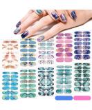 140 Pcs 10 Sheets Full Wrap Nail Stickers Nail Polish Strips Gradient Stickers Glitter Self Adhesive DIY Art Decals Strips with 2 Pcs Nail Files for Holiday Nail Decor (Marble Style) - Buy Online on GoSupps.com