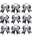 10 Piece Soccer Hair Bows - Elastic Hair Ties for Girls, Players, Teams - Black and White Soccer Sport Accessories - Buy Online on GoSupps.com