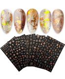 Rose Gold Christmas Nail Art Stickers - 8 Sheets Snowflakes, Santa Decals for Nail Design - Buy Online on GoSupps.com